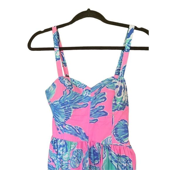 Lilly Pulitzer Womens Multicolor Seashells Ardleigh Fit And Flare Dress Size 00 - Picture 9 of 12